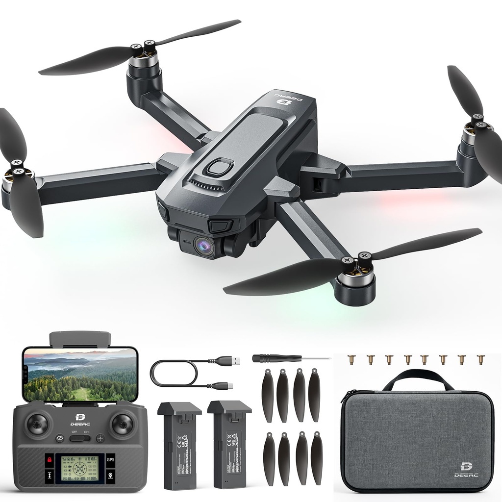 DEERC D35 GPS Drones with Camera for Adults 4k, Foldable RC Quadcopter Drone for Beginners