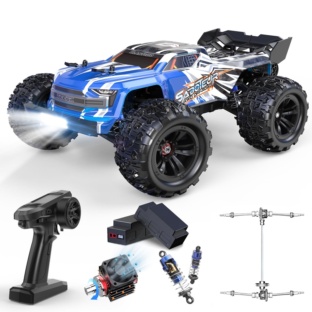 DEERC Brushless Extreme High Speed RC Truck 1:16 4X4 RTR for Adults