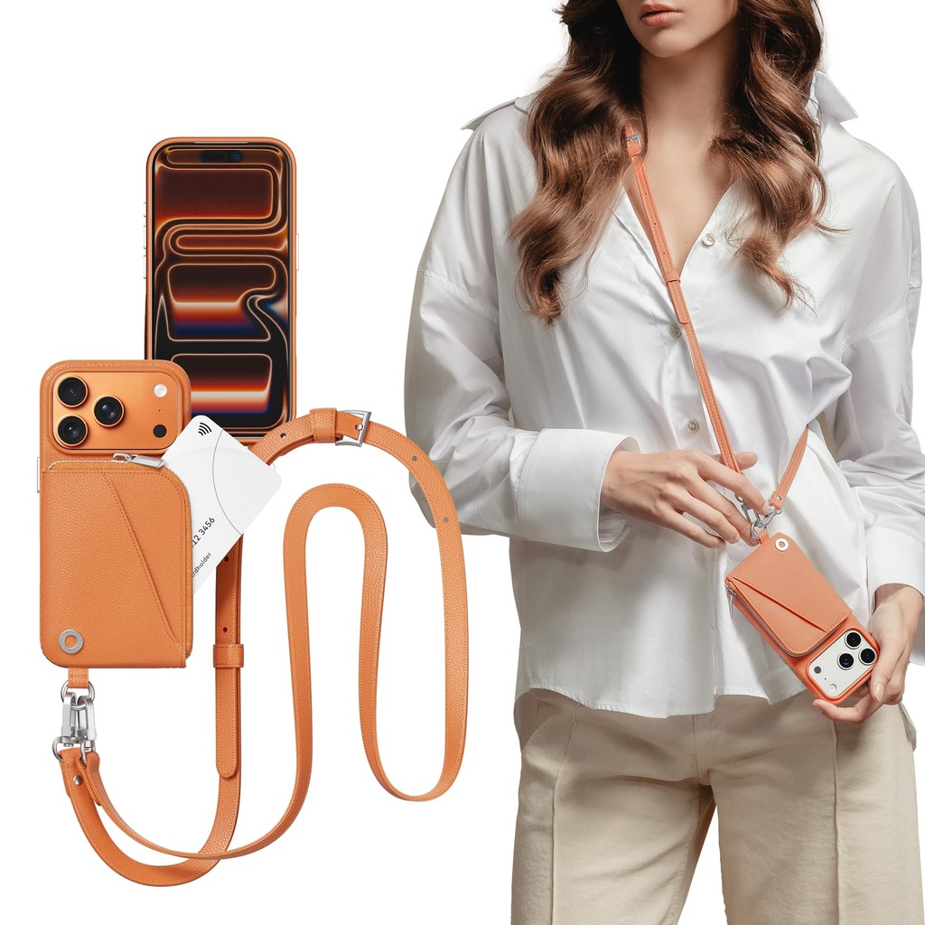 MAGEASY Designed for Phone 17 Pro Wallet Case with Crossbody Strap - Coin Purse & Card Slot