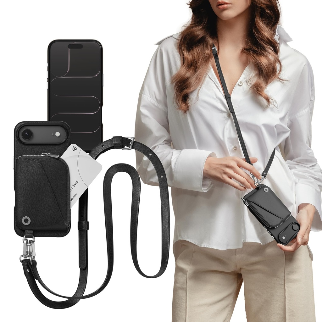 MAGEASY Designed for Phone 17 Air Wallet Case with Crossbody Strap - Coin Purse & Card Slot
