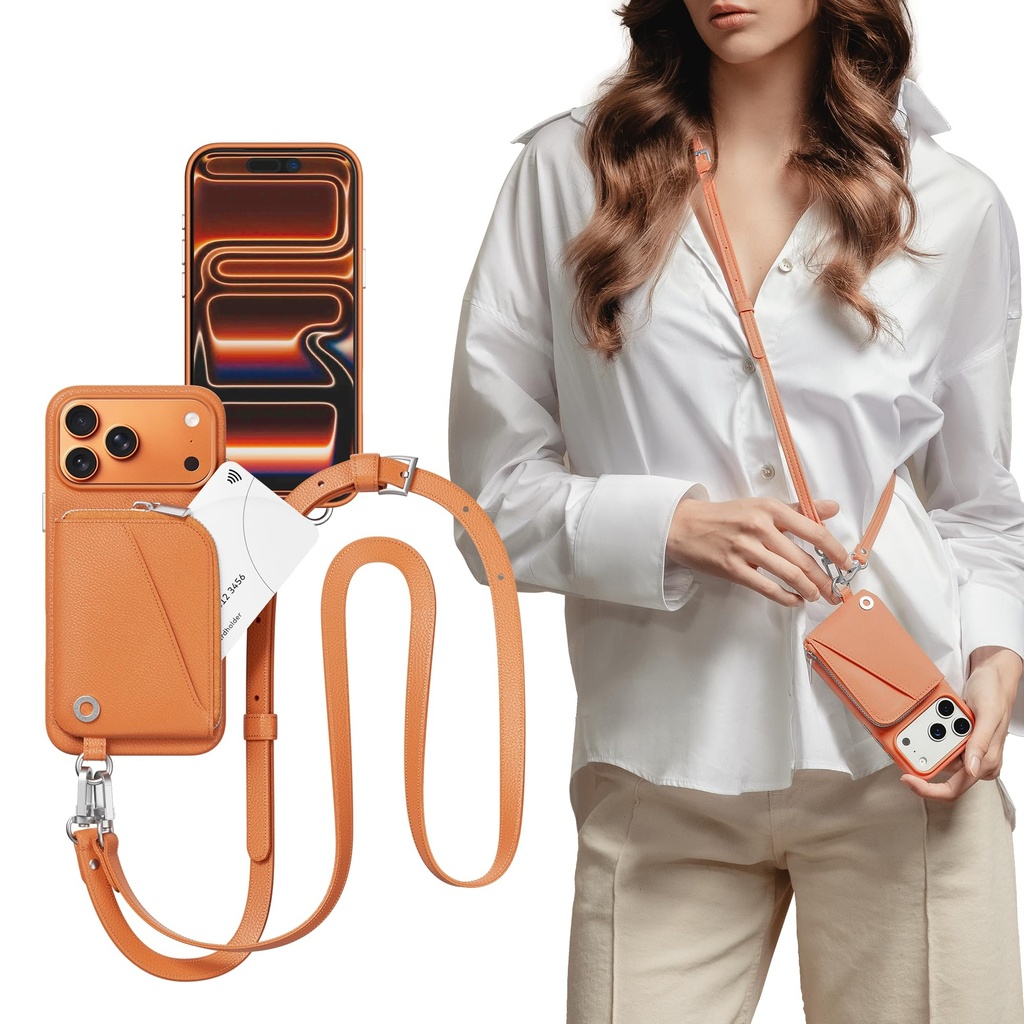 MAGEASY Designed for Phone 17 Pro Max Wallet Case with Crossbody Strap - Coin Purse & Card