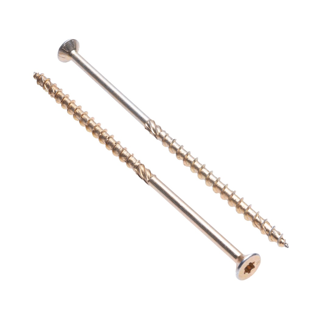 Wood Screws Flat Head 8 mm x 140 mm (Pack of 50) Self Tapping Extra Long Torx Deck Counters