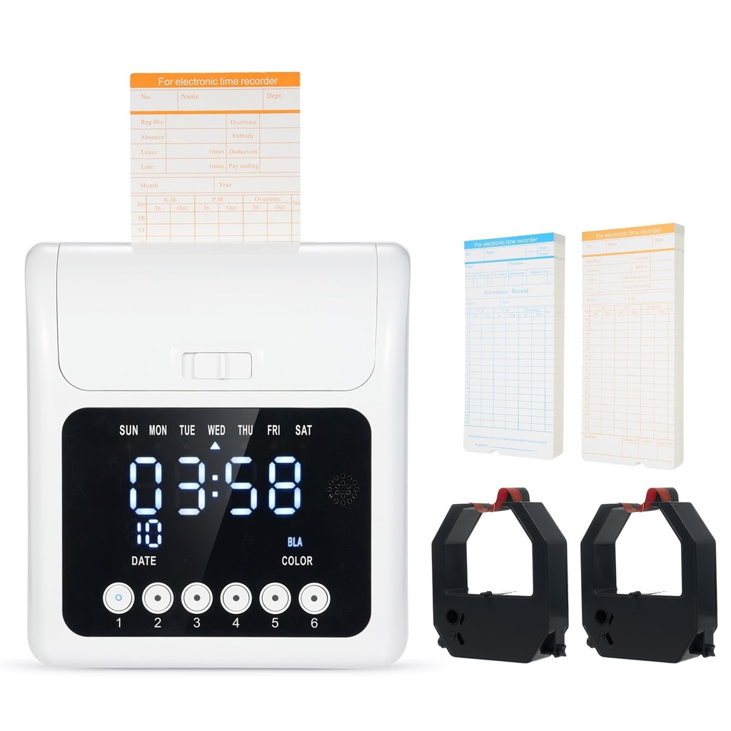 Bisofice S-158 Clocking in machine, Employee Time clock and attendance recorder, includes 1