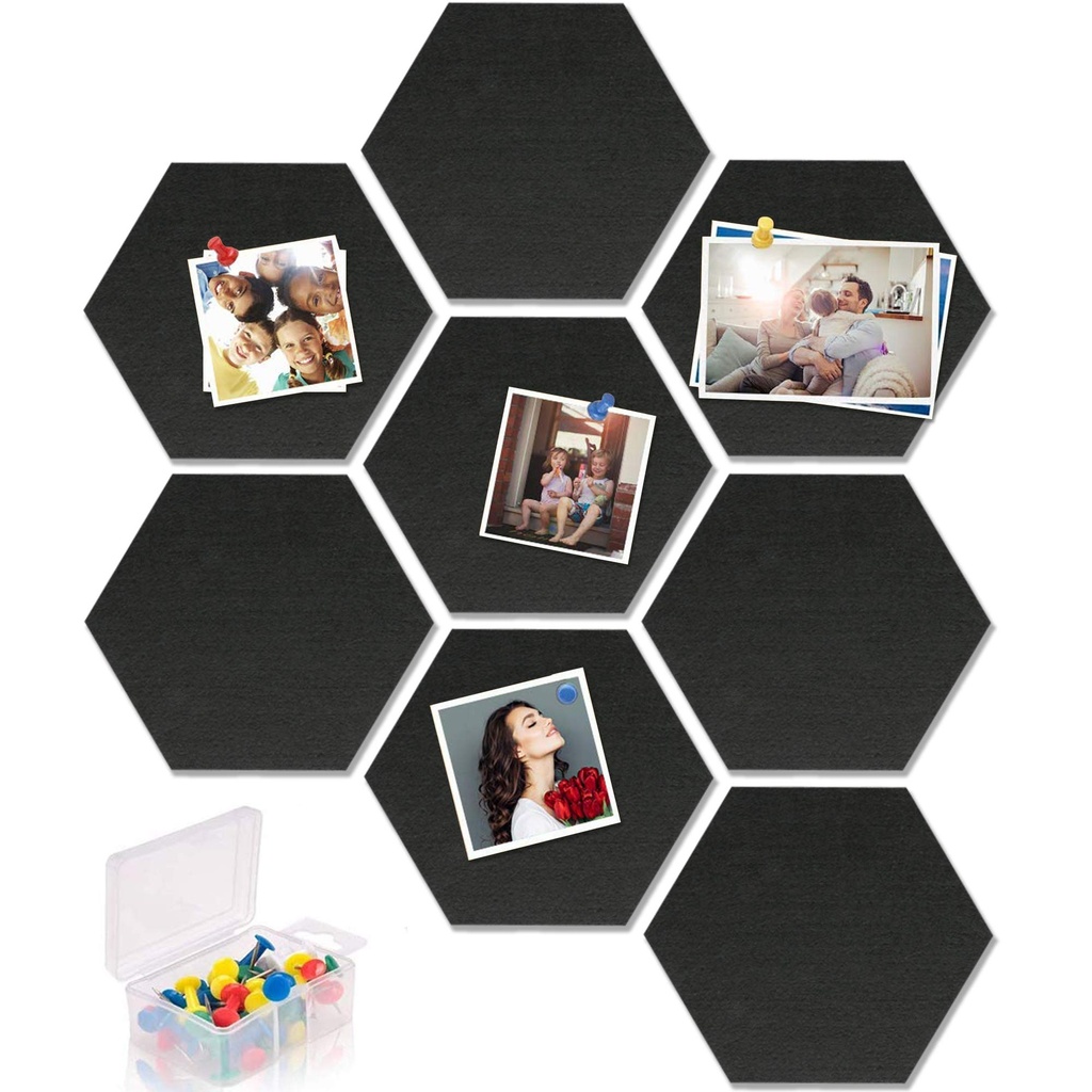 Yoillione Pin Board Felt Tiles Self Adhesive Notice Board for Home Decor and Office, Square
