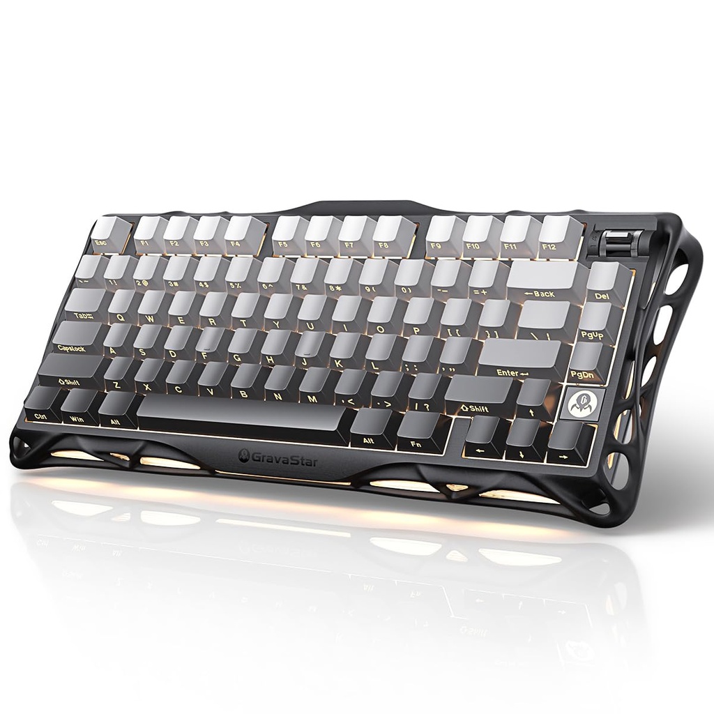 GravaStar Mercury,K1 75% Wireless Mechanical Gaming Keyboard, Aluminum Alloy Exoskeleton 