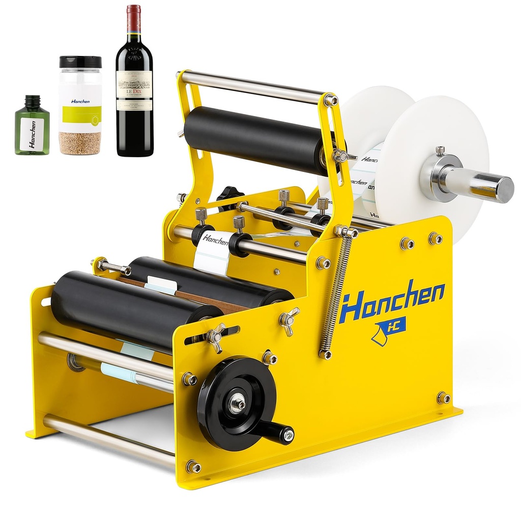Hanchen Manual Round Bottle Labeling Machine Labeler Label Applicator Machine MT-30 