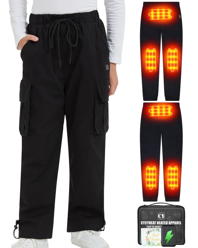 CYCYHEAT Kids Heated Trousers -Boys and Girls Heating Pants for Battery Pack Included, Suita