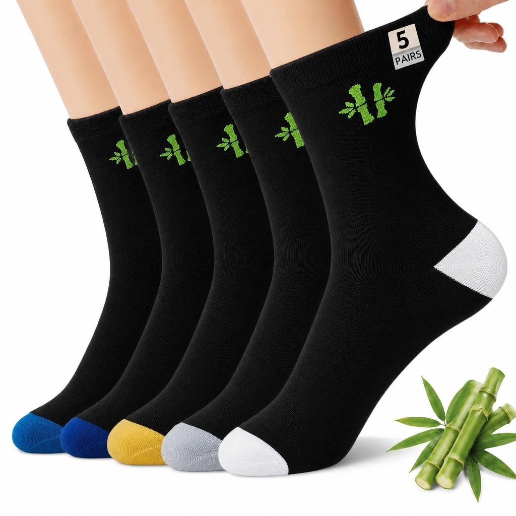 Kotashion Bamboo Socks for Womens mens Trainer Socks Wicking Breathable Cushioned Sports So