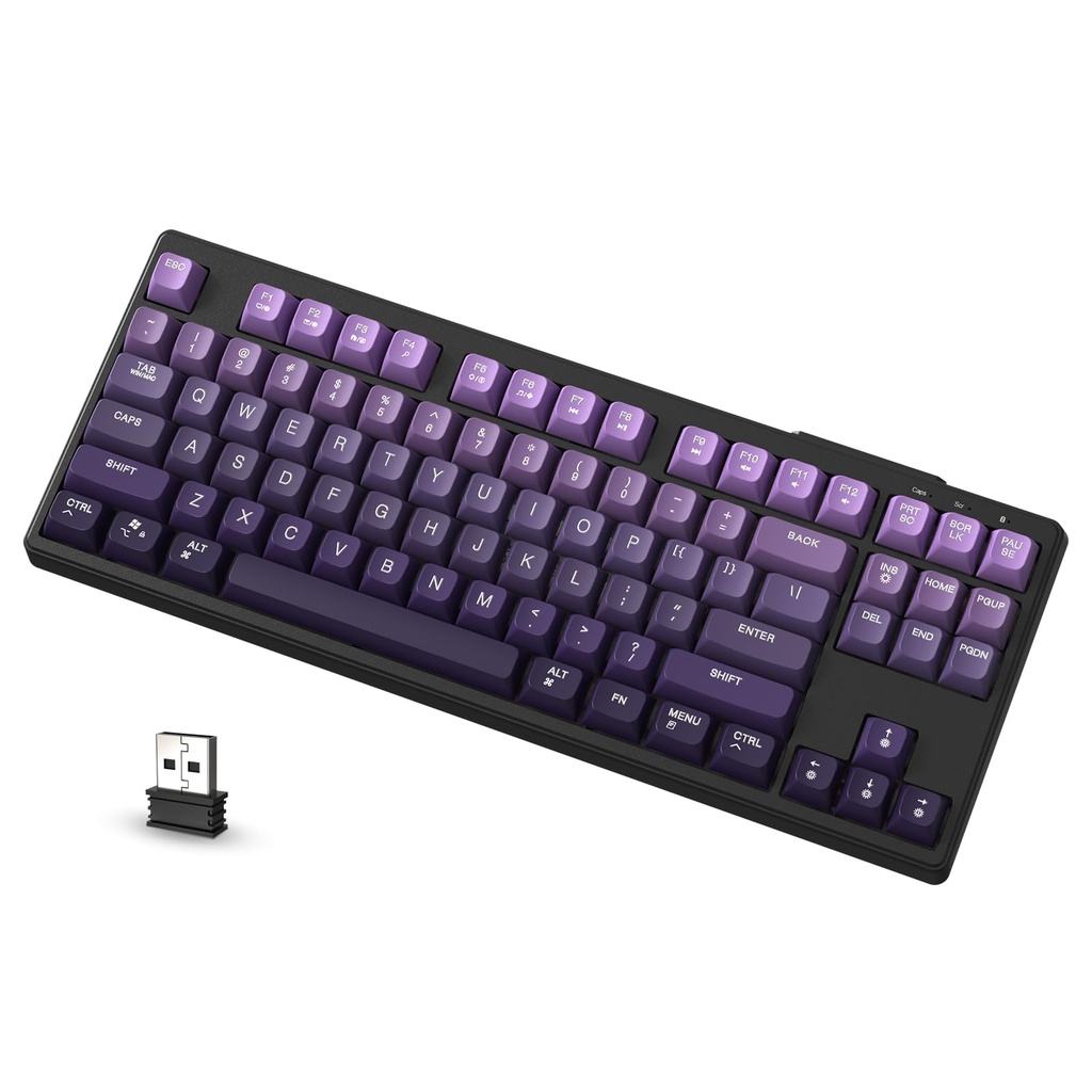 ATTACK SHARK X FREEWOLF M87 80% Wireless Gaming Keyboard - Purple Gradient