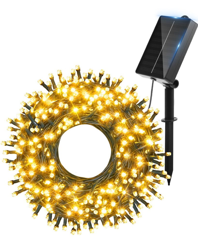 Ollny Solar Lights Outdoor Garden 20m 200 LEDs Fairy String Light 8 Modes