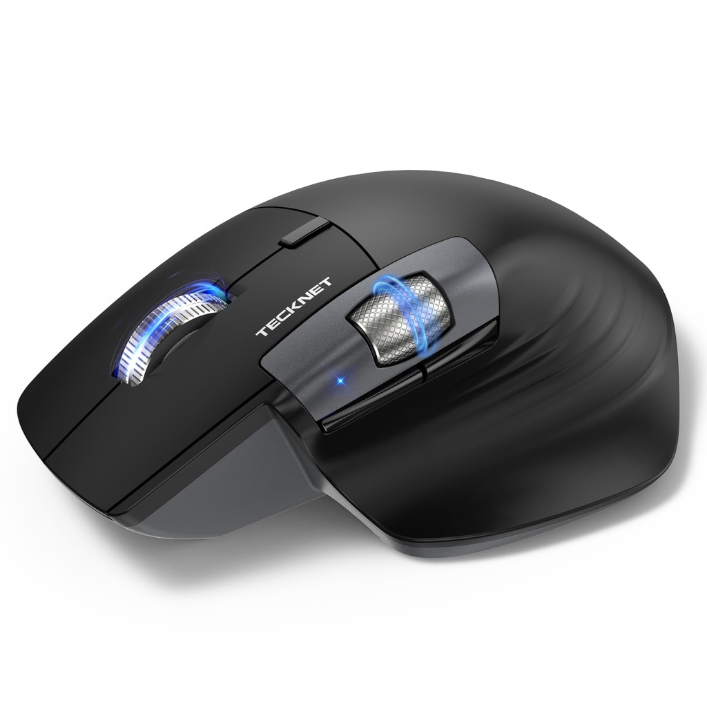 TECKNET Bluetooth Mouse Rechargeable, Fast Scrolling & Thumb Scroll