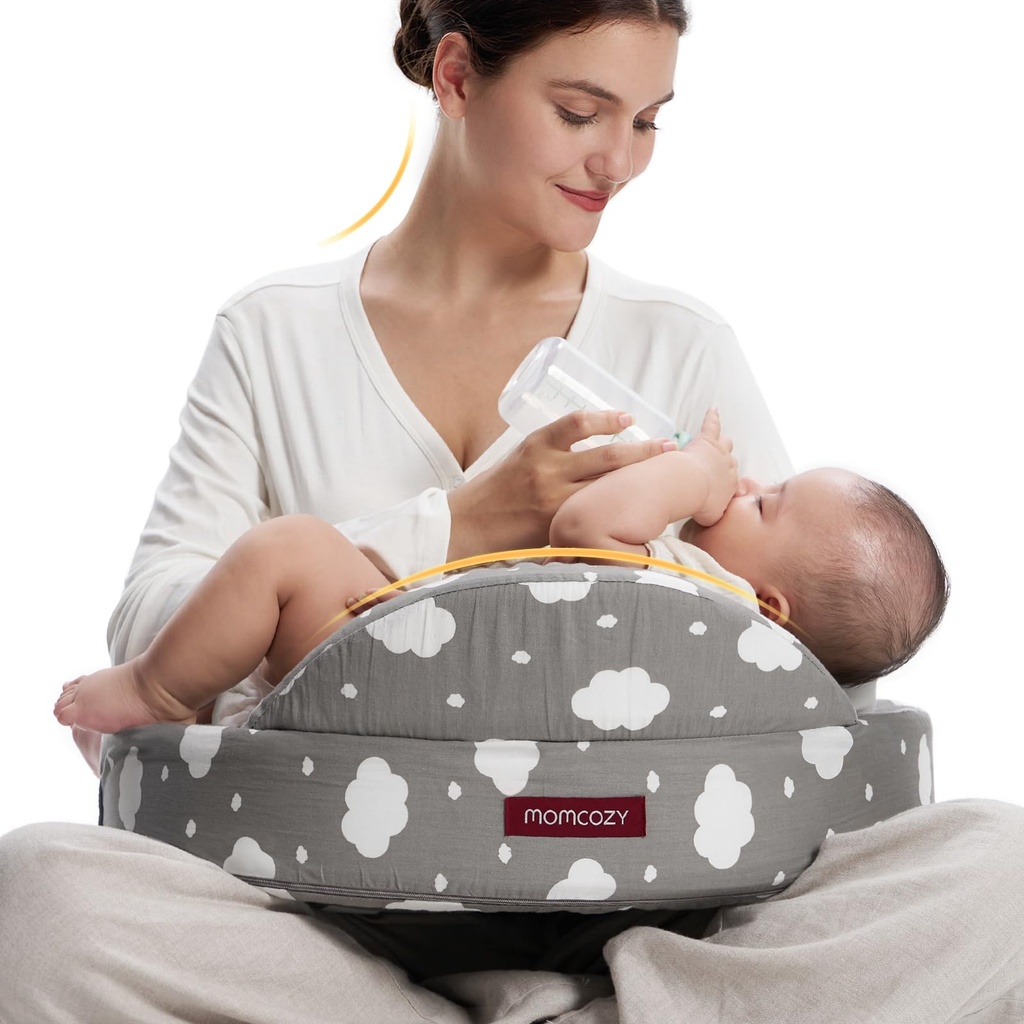 momcozy Memory Foam Nursing Pillow, High-Rebound Support, Clouds