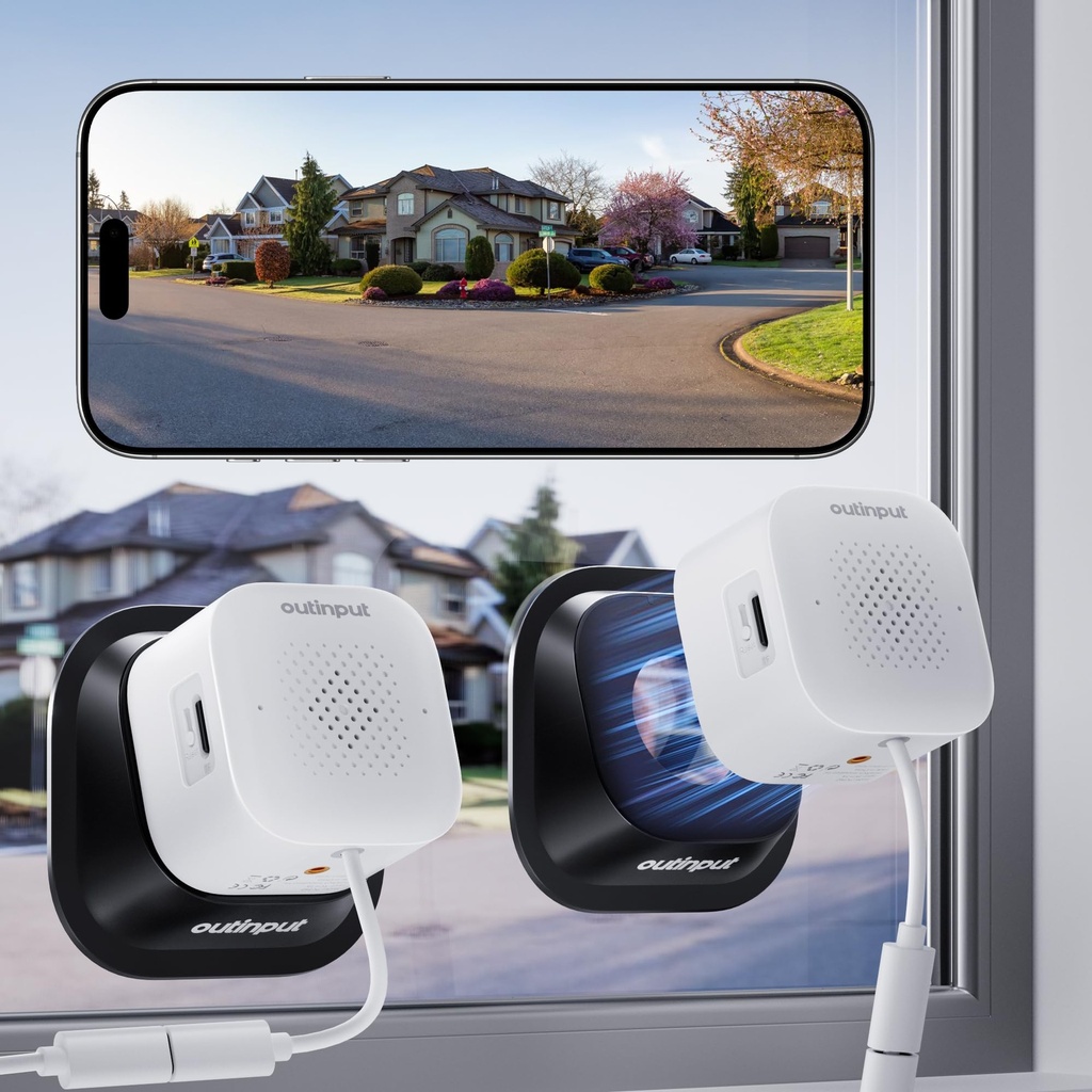 Outinput 3MP 2K Window Camera - 2.4GHz & 5GHz WiFi Window Cameras for Home Security Looking