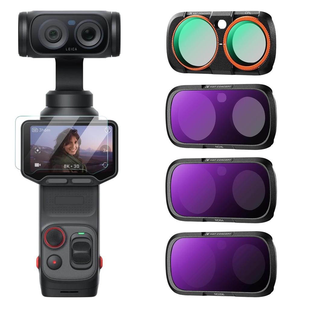 K&F CONCEPT 4-Pack Filter Kit Compatible with Insta360 Luna Ultra