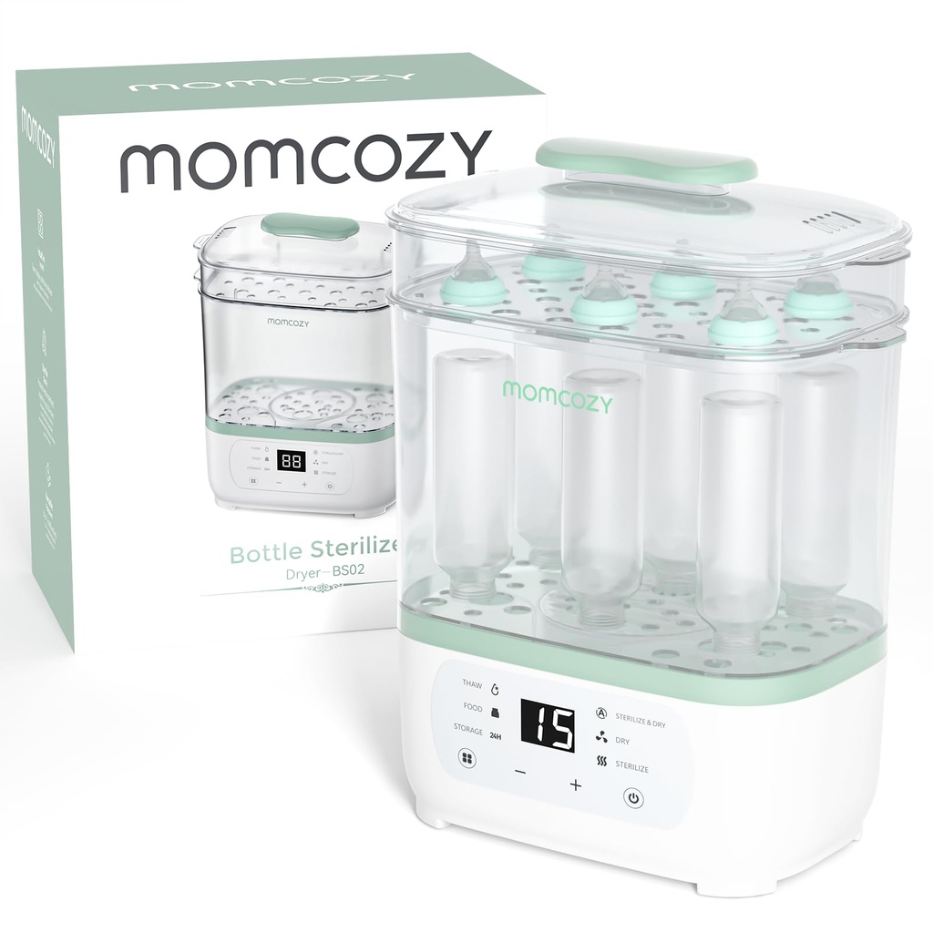 Momcozy 8-in-1 Electric Steam Bottle Steriliser and Dryer up to 8 Bottles