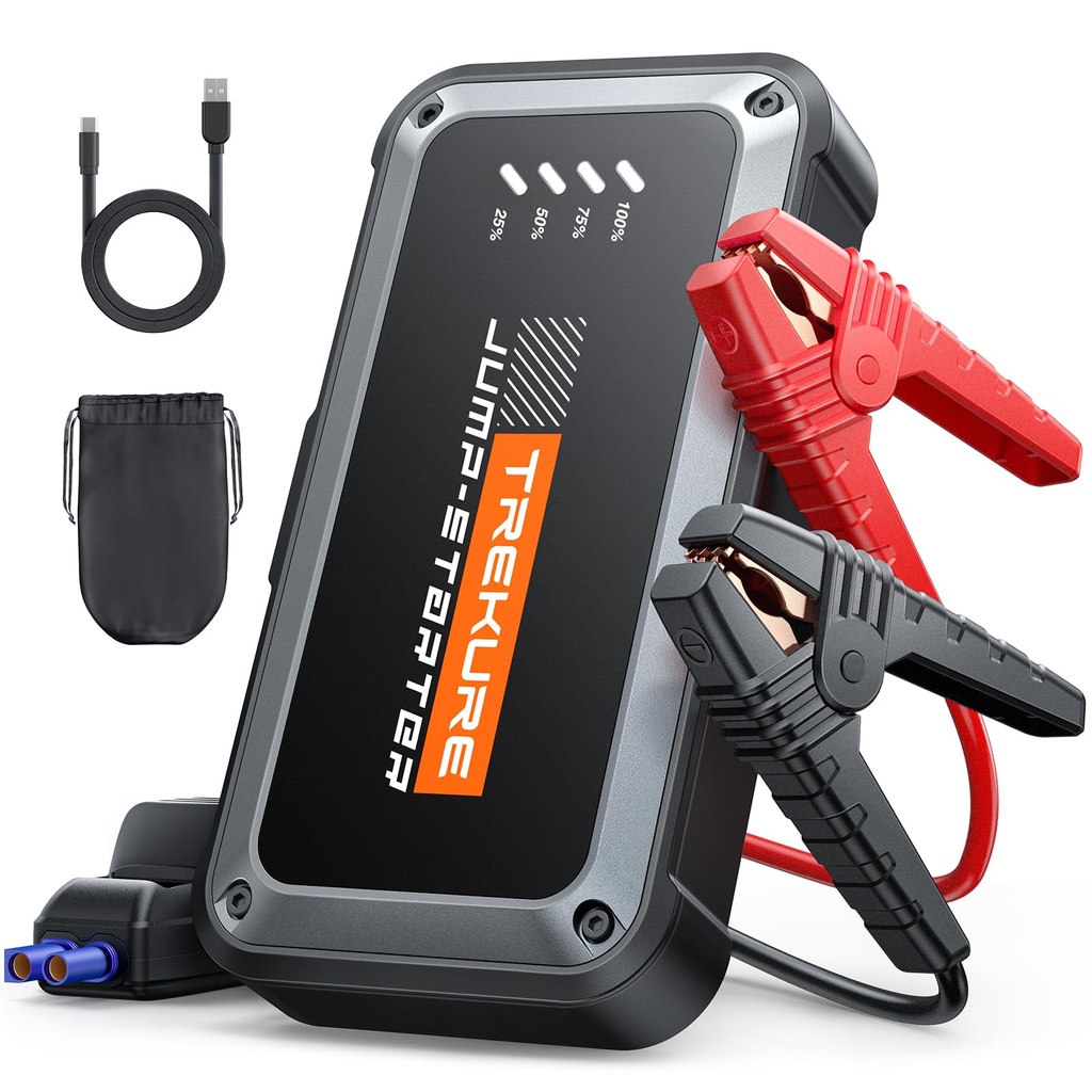 TREKURE 5000A Jump Starter Power Pack, 12V Car Battery Booster Jump Starter (up to 9.0L Gas