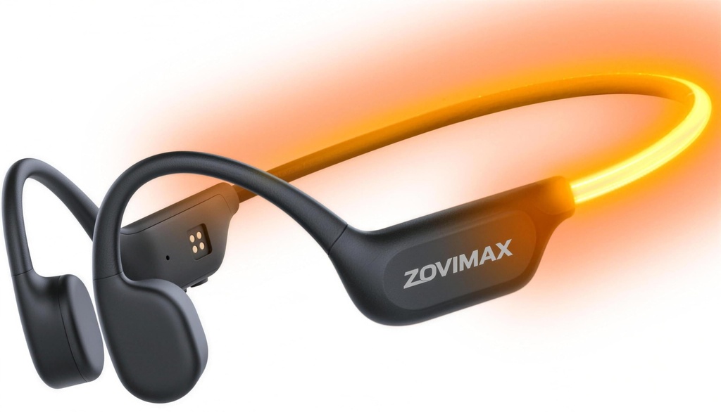 2026 Bone Conduction Headphones with Adjustable LED Safety Light, Open Ear Wireless Sports
