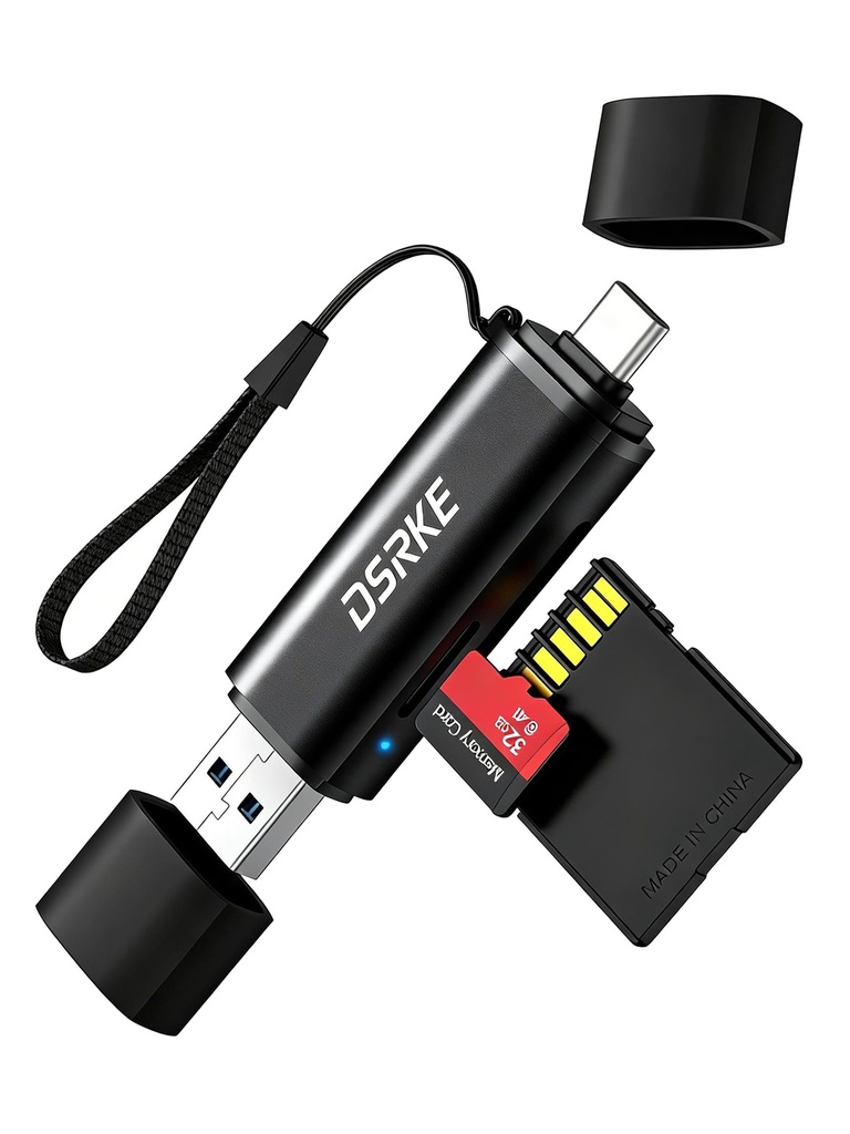 DSRKE SD Card Reader, Micro SD & Memory Card Reader, USB C 3.0 Dual Slot