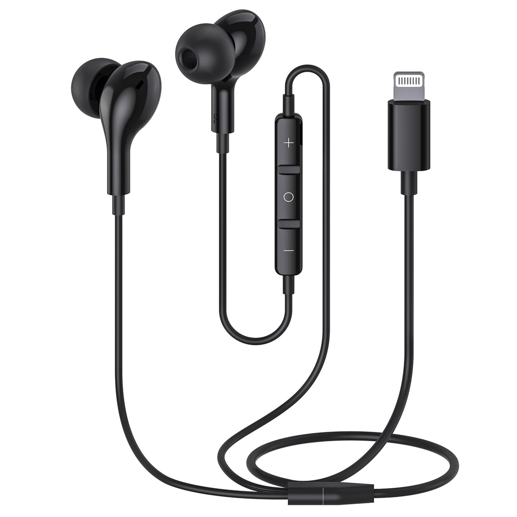 Guguearth Lightning Headphones for iPhone, MFi Certified Wired Earphones