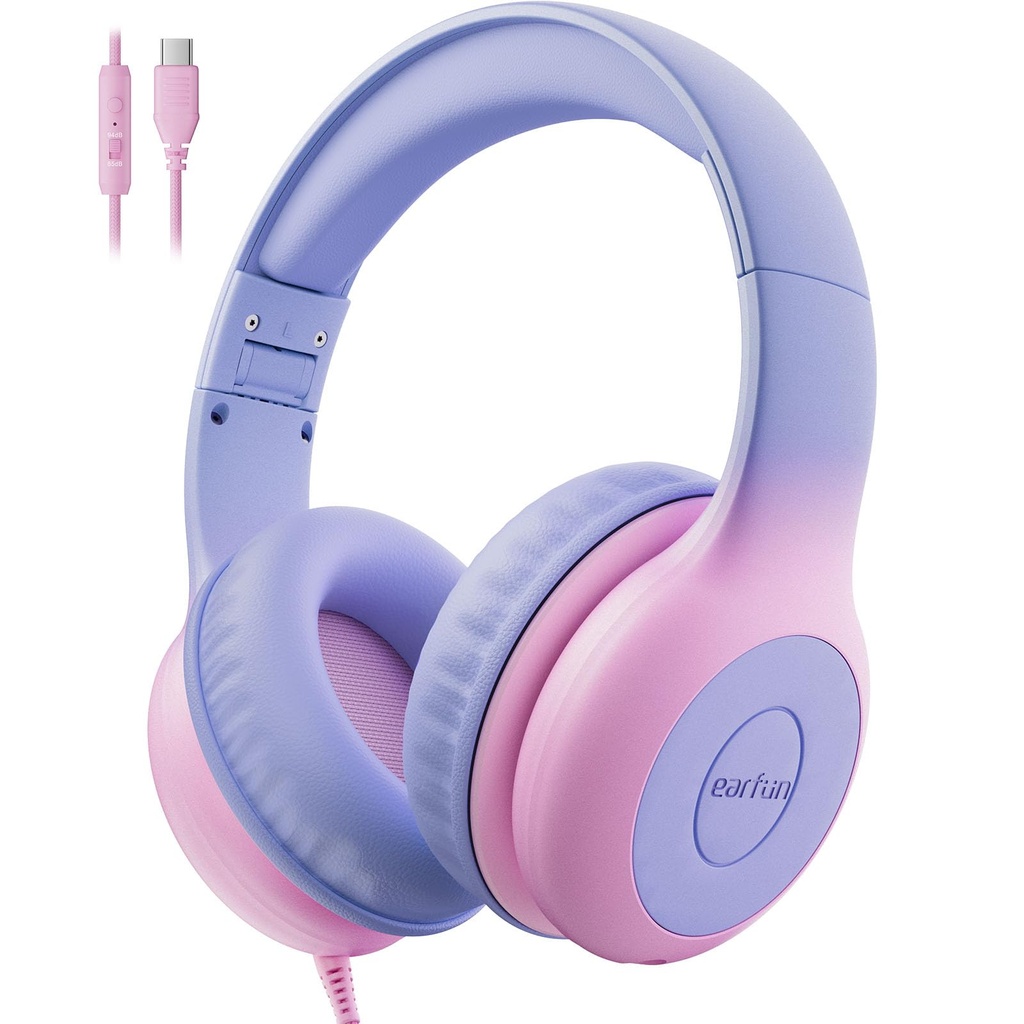 EarFun Kids Headphones Wired with Mic, 85/94dB Volume Limit