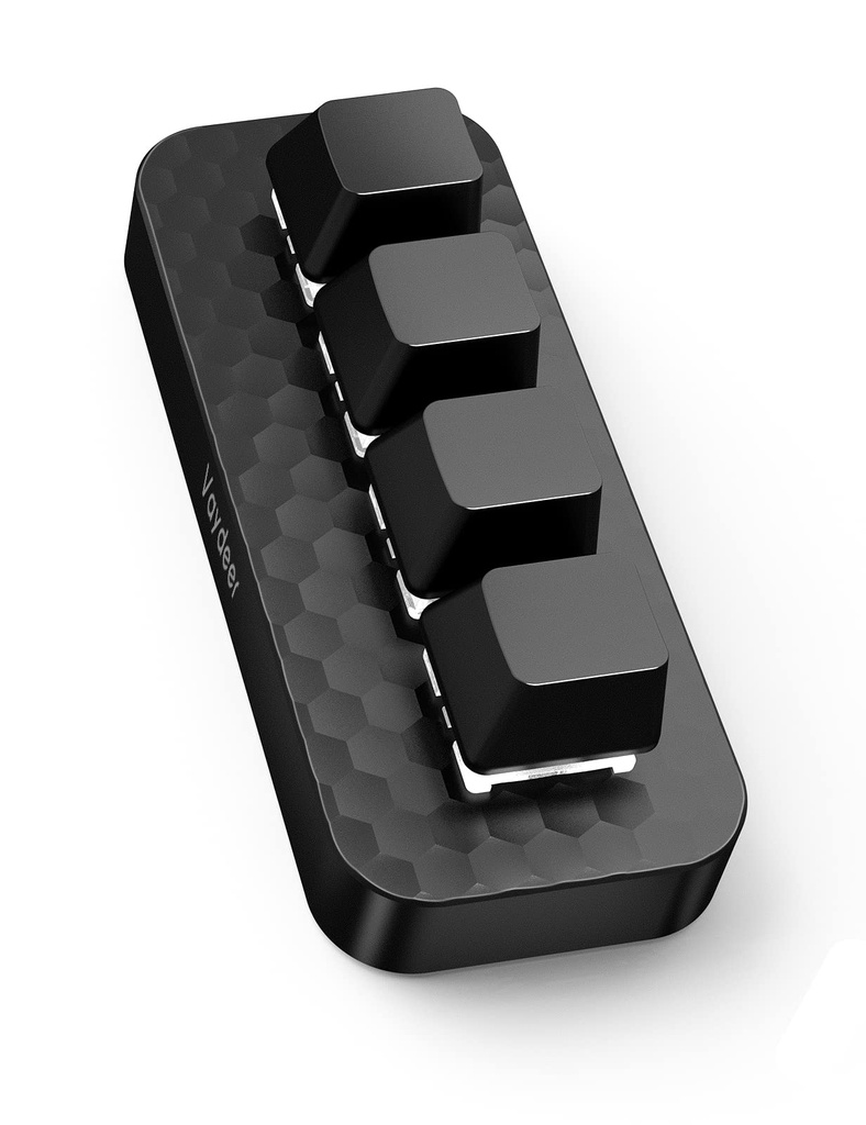 VAYDEER 4 Keys Programmable Keyboard with Floating Window and Macro Multifunctional Keypad,