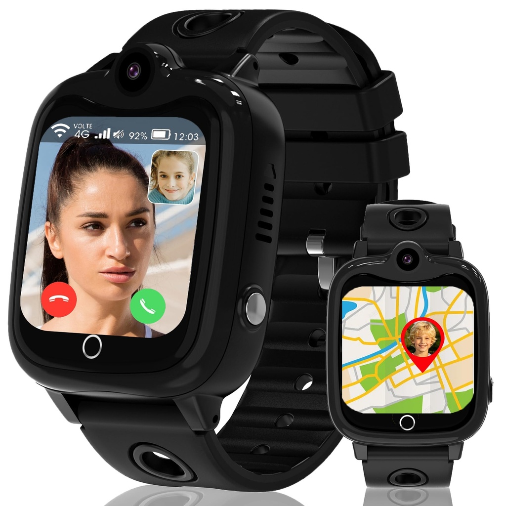 ELEJAFE 4G GPS Kids Smart Watch for Boys Girls,IP68Kids Phone Smartwatch GPS+LBS+WIFI Track
