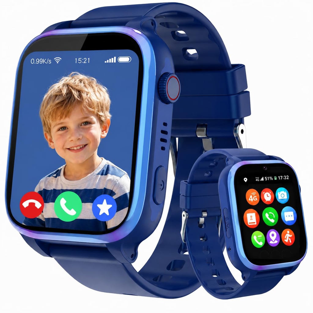 ELEJAFE Kids Smart Watch Boys Girls, Smart Watch for Kids 4G GPS Tracker with Video Call