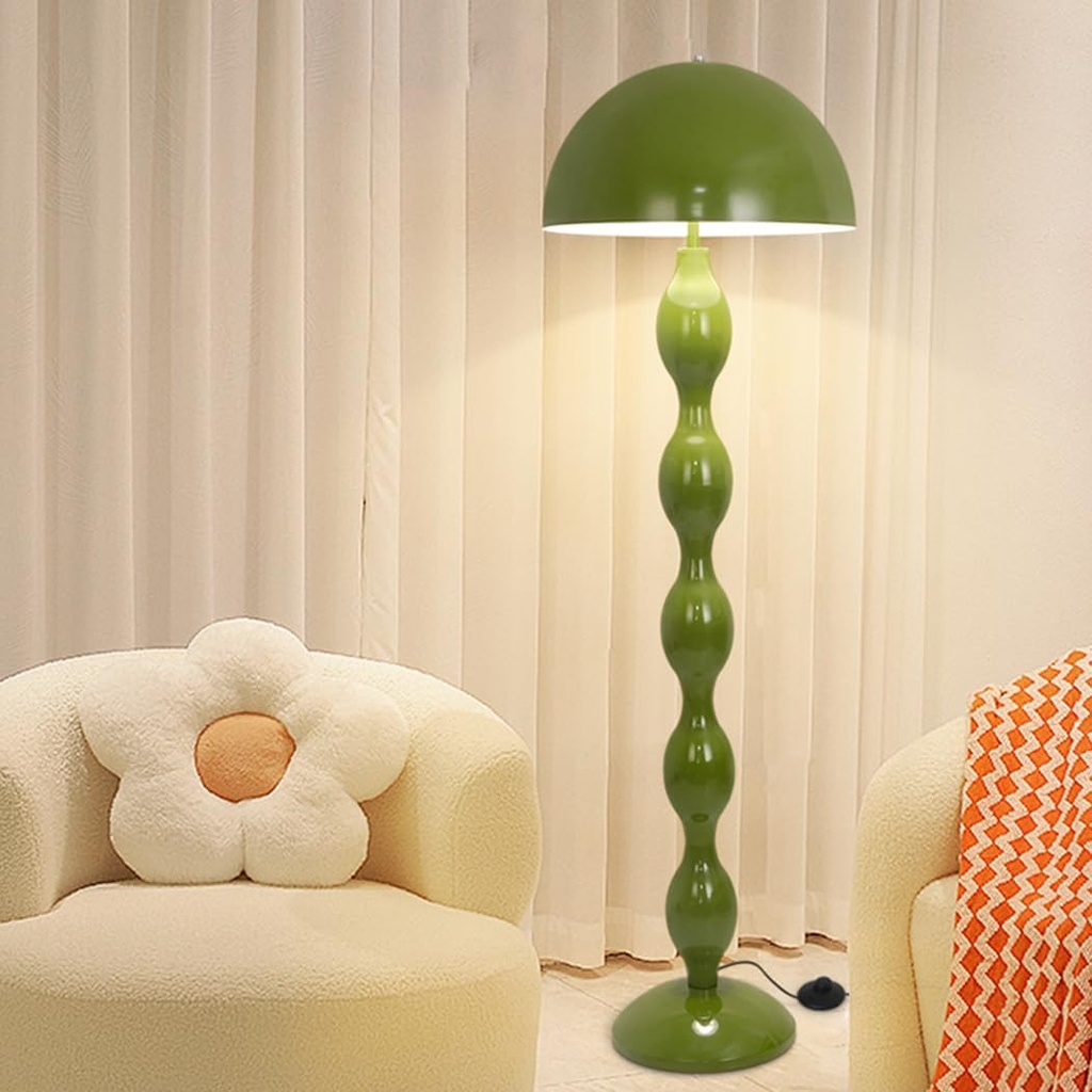 MUMENG Floor Lamp Mushroom Lamp, Creative Gold Tall Lamps for Living Room with Foot Switch,
