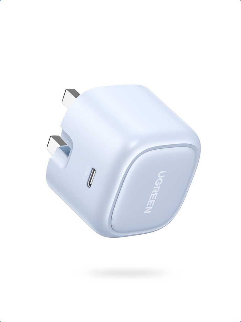 UGREEN 30W USB C Charger Nexode PD3.0 Foldable GaN Fast Charger Silver Blue