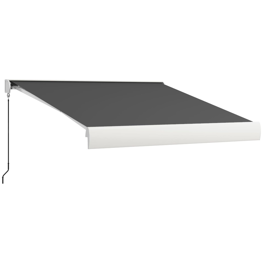 Outsunny 3 x 2.5m Electric or Manual Retractable Awning, Half Cassette, with Remote Control
