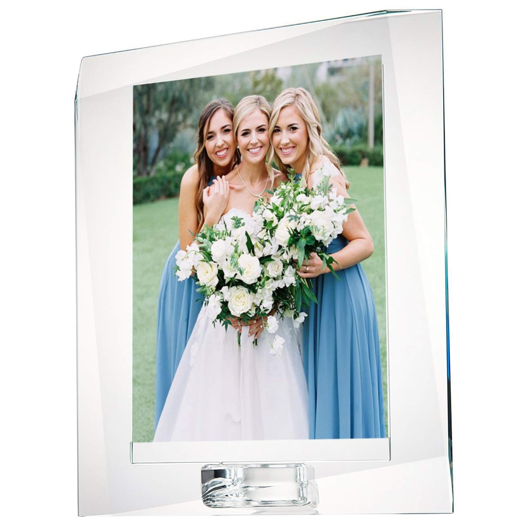 DONOUCLS Crystal Picture Frame, 5" x 7" Clear Photo Frames With Stand Tabletop, Gift Boxed