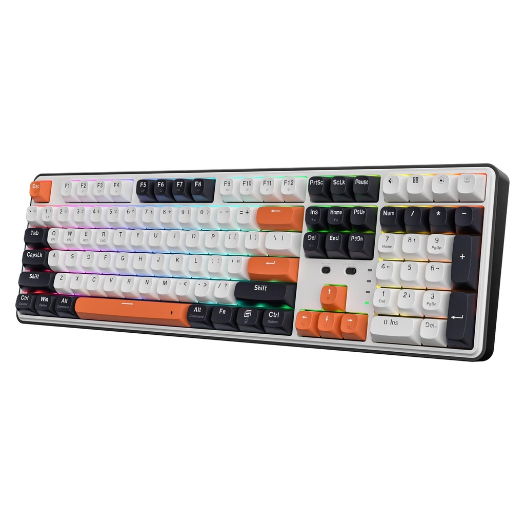 Redragon K689 PRO Wireless Gasket RGB Gaming Keyboard, 104 Keys + Extra 4 Hotkeys Mechanica
