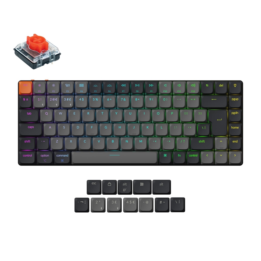 Keychron K3 QMK Ultra-Slim Wireless Bluetooth/Wired Mechanical Keyboard, RGB LED Backlight,