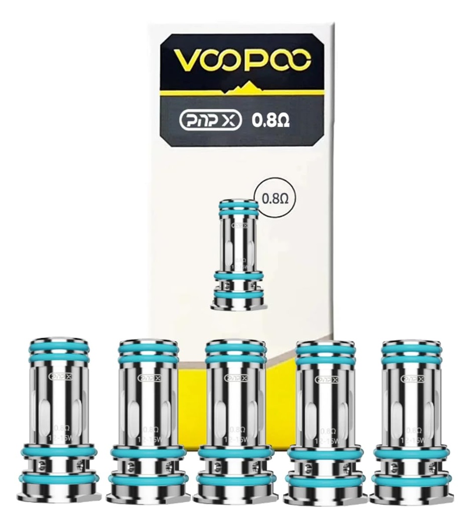 VOOPOO PNP X Coils 5 Pack - 0.15 ohm, 0.2 ohm, 0.3 ohm, 0.6 ohm for DTL/RDL/MTL Vaping, Mes