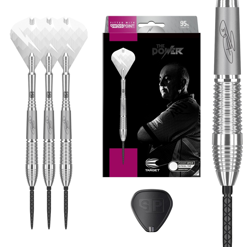 Phil Taylor Power 9-Five Gen 6 SP 26G 95% Tungsten Swiss Point Darts Set