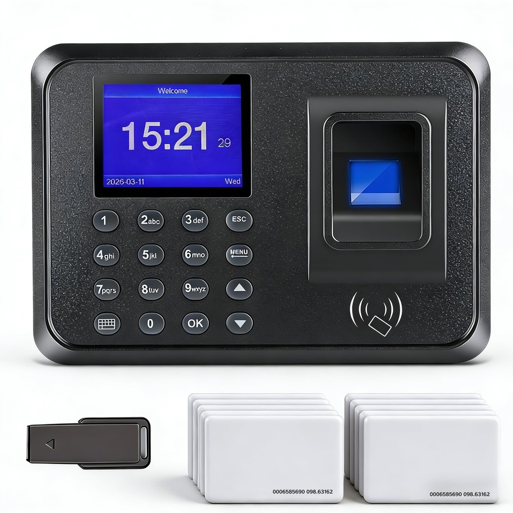 Time Clock for Small Business, Biometric Clocking in Machine with Fingerprint/RFID/PIN Ã¢Â€