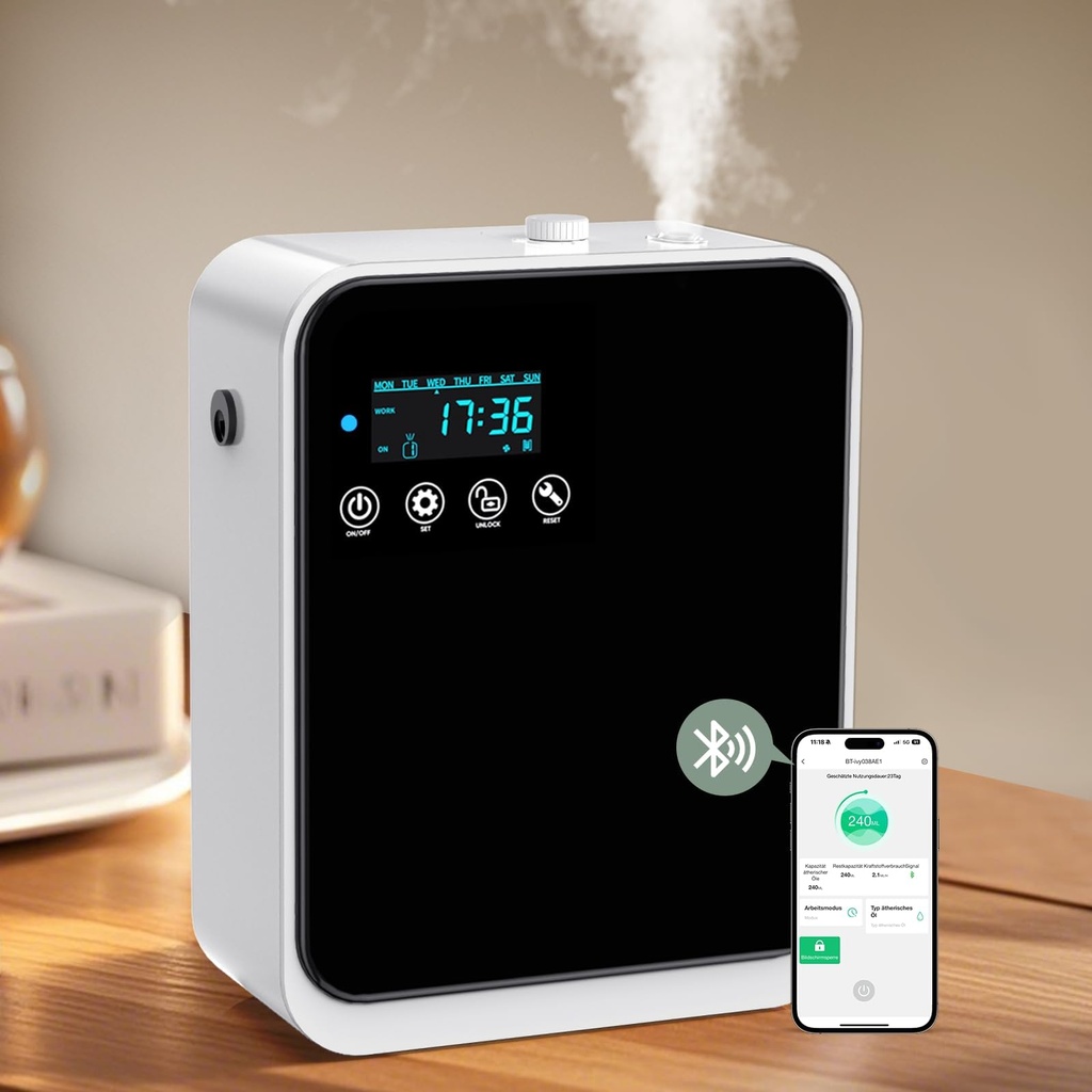 Waterless Diffuser, BraveKoi Home Essential Oil Diffuser with Smart APP