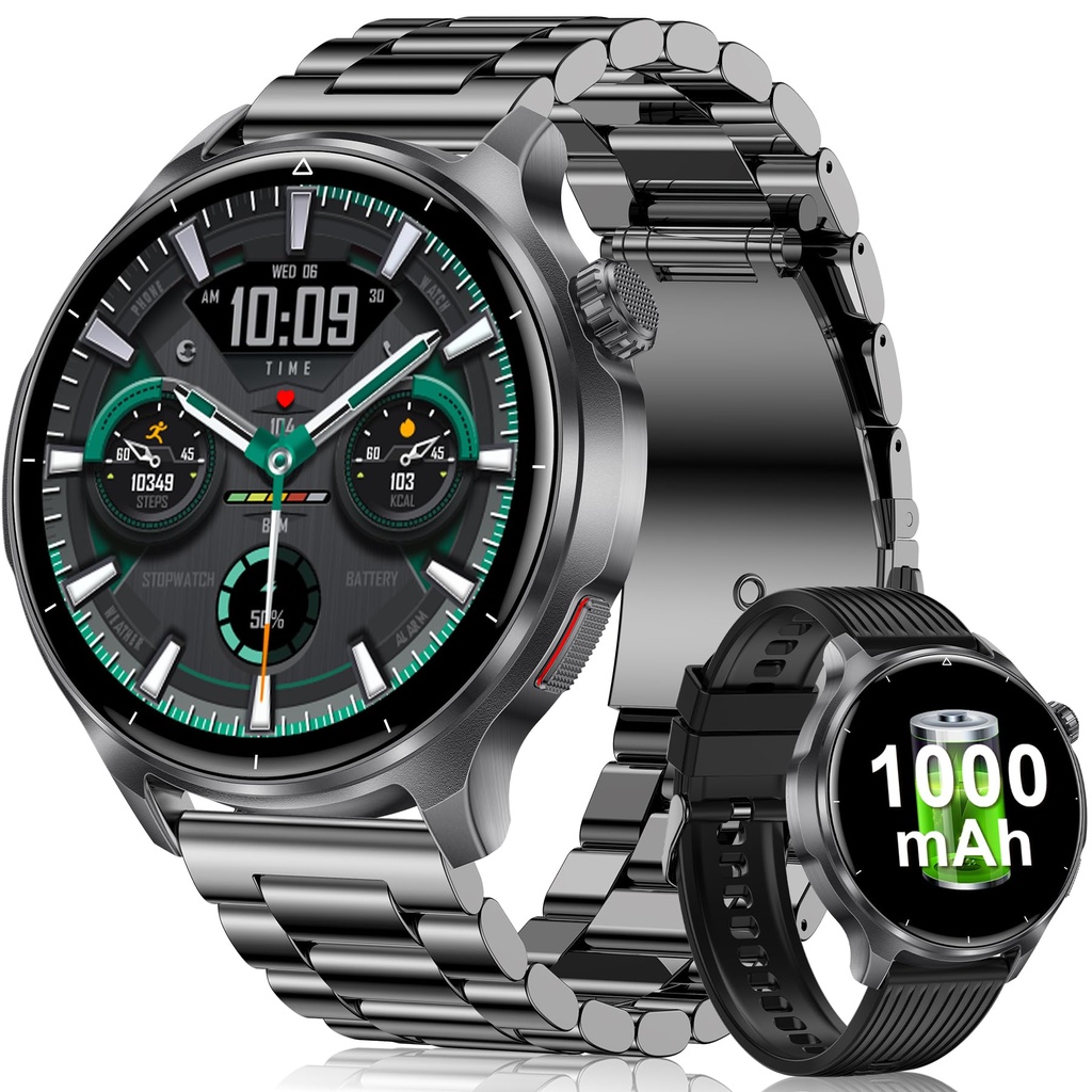 Fitonme Smart Watch for Men, 1000mAh Battery, 1.52'' HD Large Display