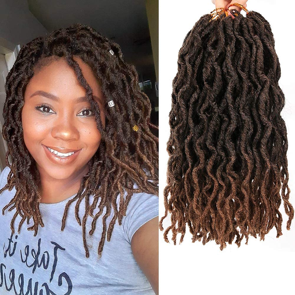 6 Packs Faux Locs Crochet Hair 12 Inch, Nu Locs Crochet Hair, Wavy Crochet Locs Short Locs