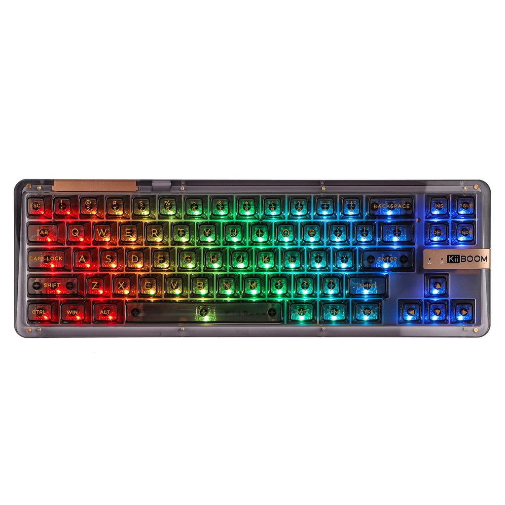 KiiBoom Phantom 68 65% Hot Swappable Crystal Gasket-Mounted Mechanical Keyboard, BT5.0/2.4G
