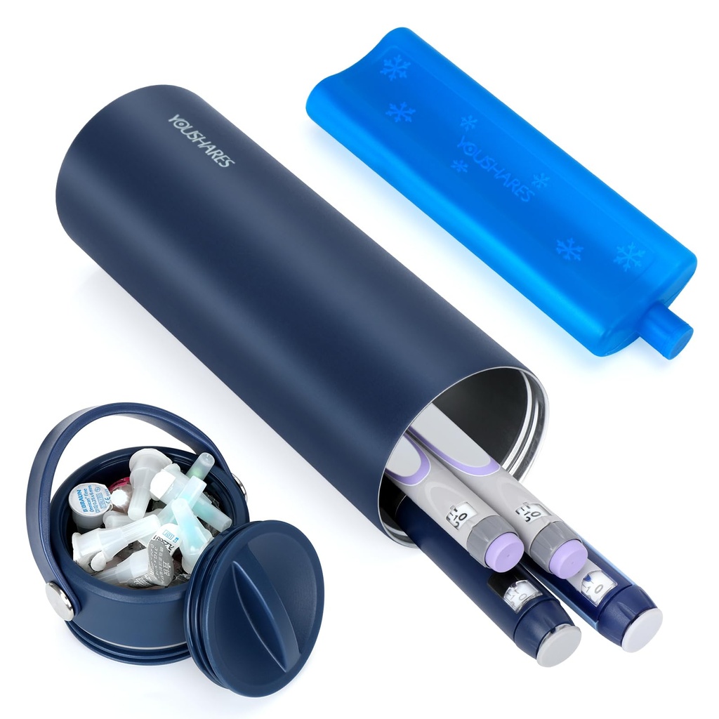 YOUSHARES Medicine Travel Cool Bag - Insulin Pen Case with Ice Pack, Injection Cooler Trave