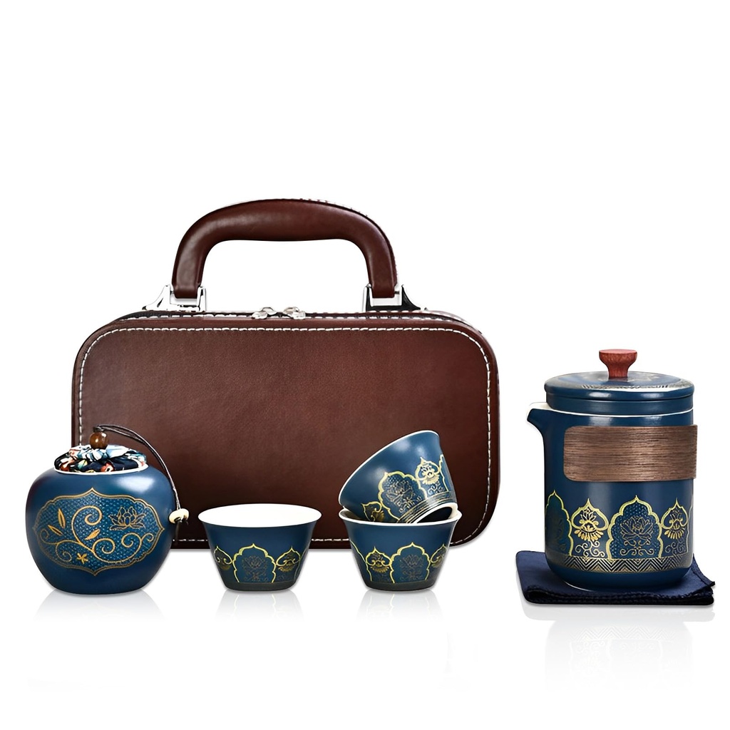Mulaibdin Chinese Tea Set Travel, Portable Kung Fu Tea Set with Bag, Tea Set for Adults Gift