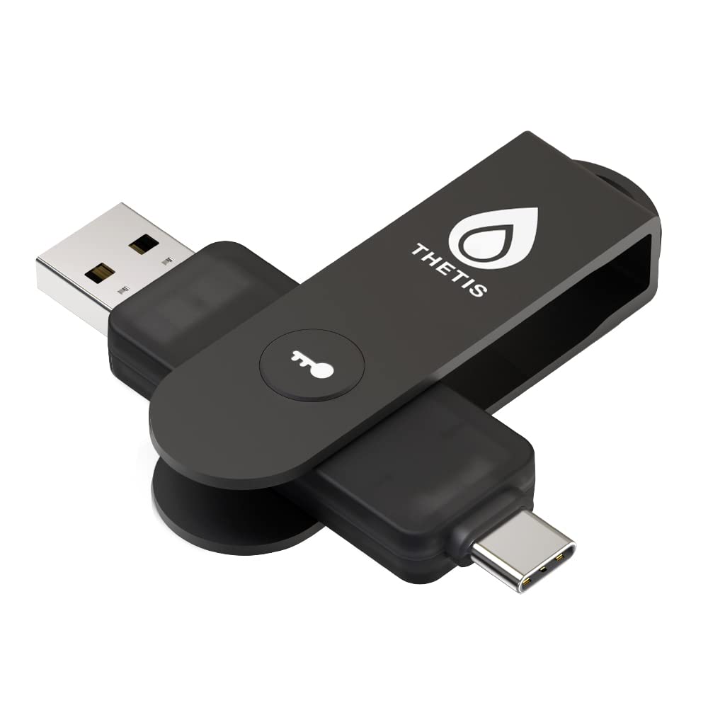 Thetis Pro FIDO2 Security Key, Two-factor authentication NFC security key, Dual USB Ports T