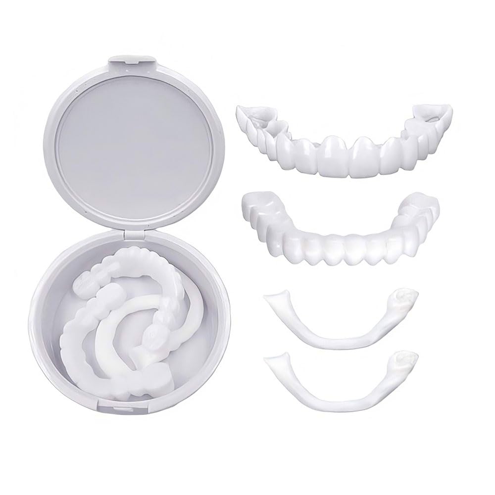 1 Pairs Veneers Teeth Covers Clip in Veneers Teeth Fake Braces Suitable for Temporary Use,