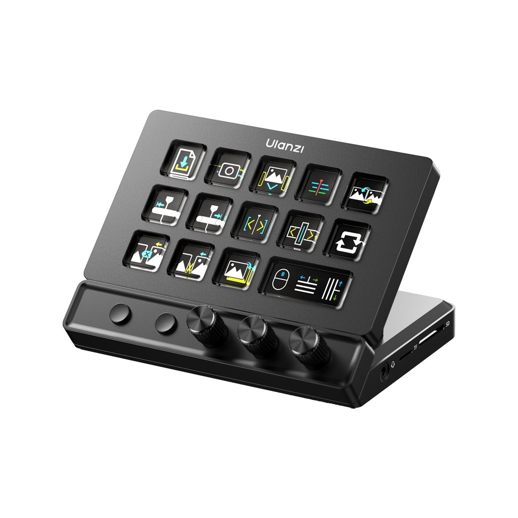 ULANZI D200X 8-in-1 Stream Controller with 3 Knobs & 14 LCD Customizable Macro Keys, Stream