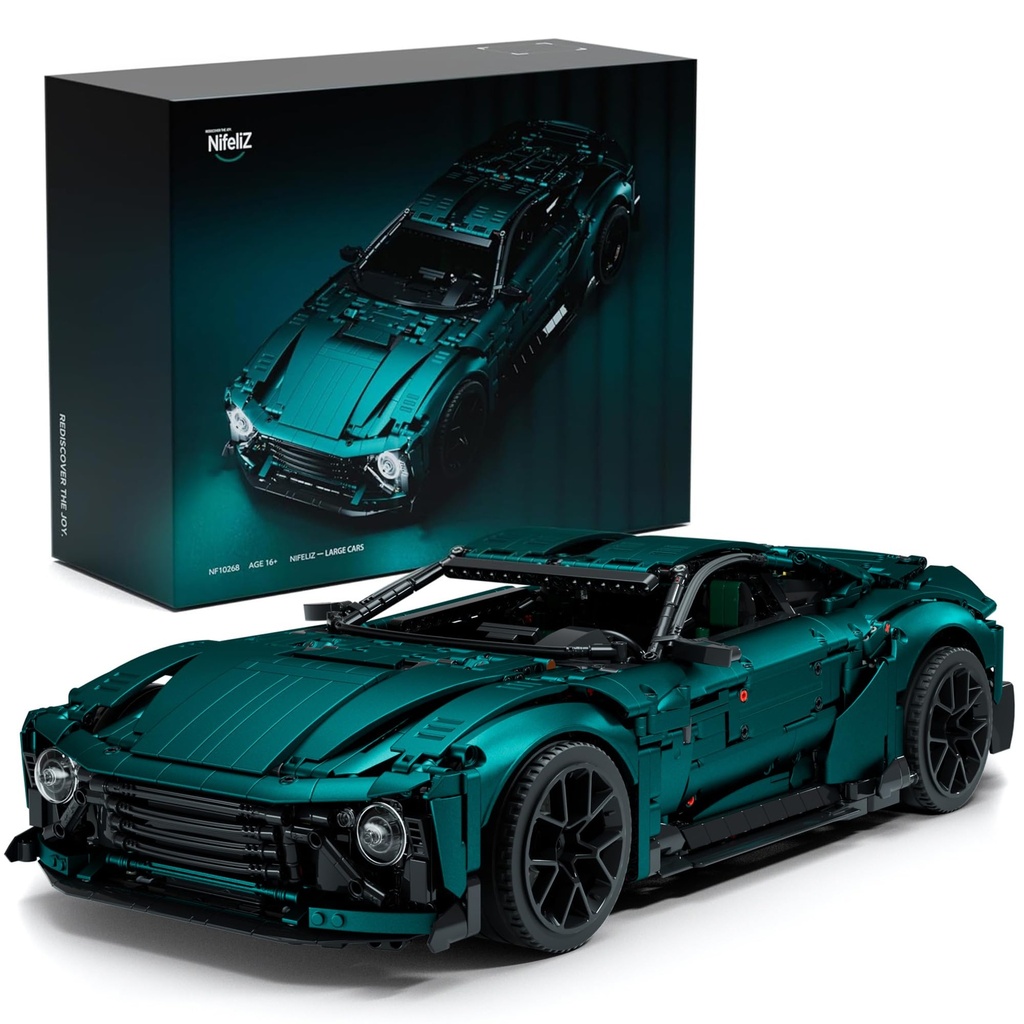 Nifeliz Sports Car Building Set, Collectible Model Car Gift for Adults, Authentically Detail