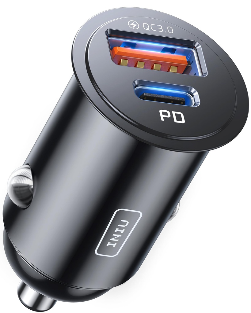 INIU Car Charger, Total 60W [USB C 30W+USB A 36W] Cigarette Lighter Charger