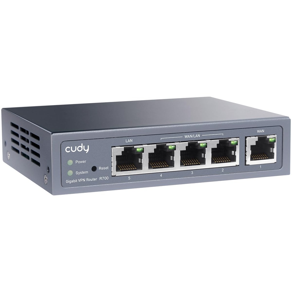Cudy Gigabit Multi-WAN Router, OpenWRT, Load Balance, 5x GbE, R700