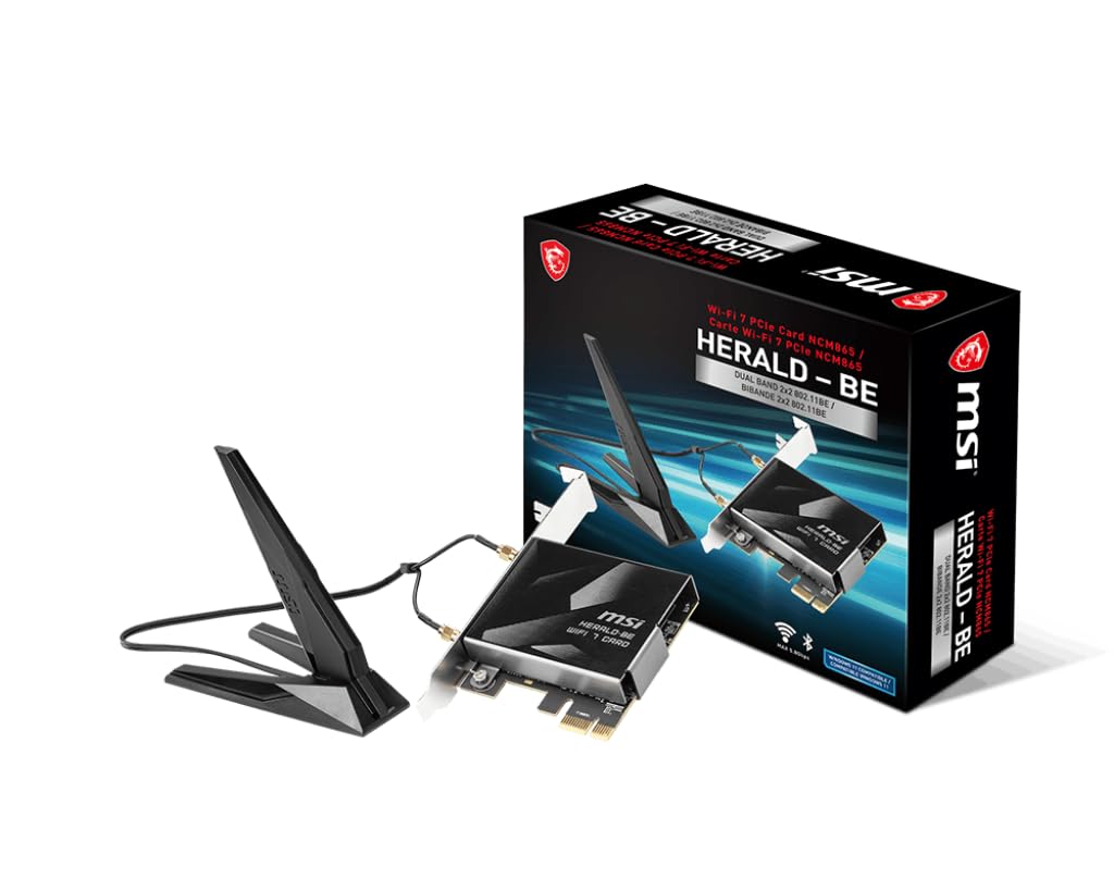 MSI Herald-BE WI-FI 7 MAX (Wi-Fi 7, 802.11BE, Bluetooth 5.4, PCIe, Multi-Link Operation Tec