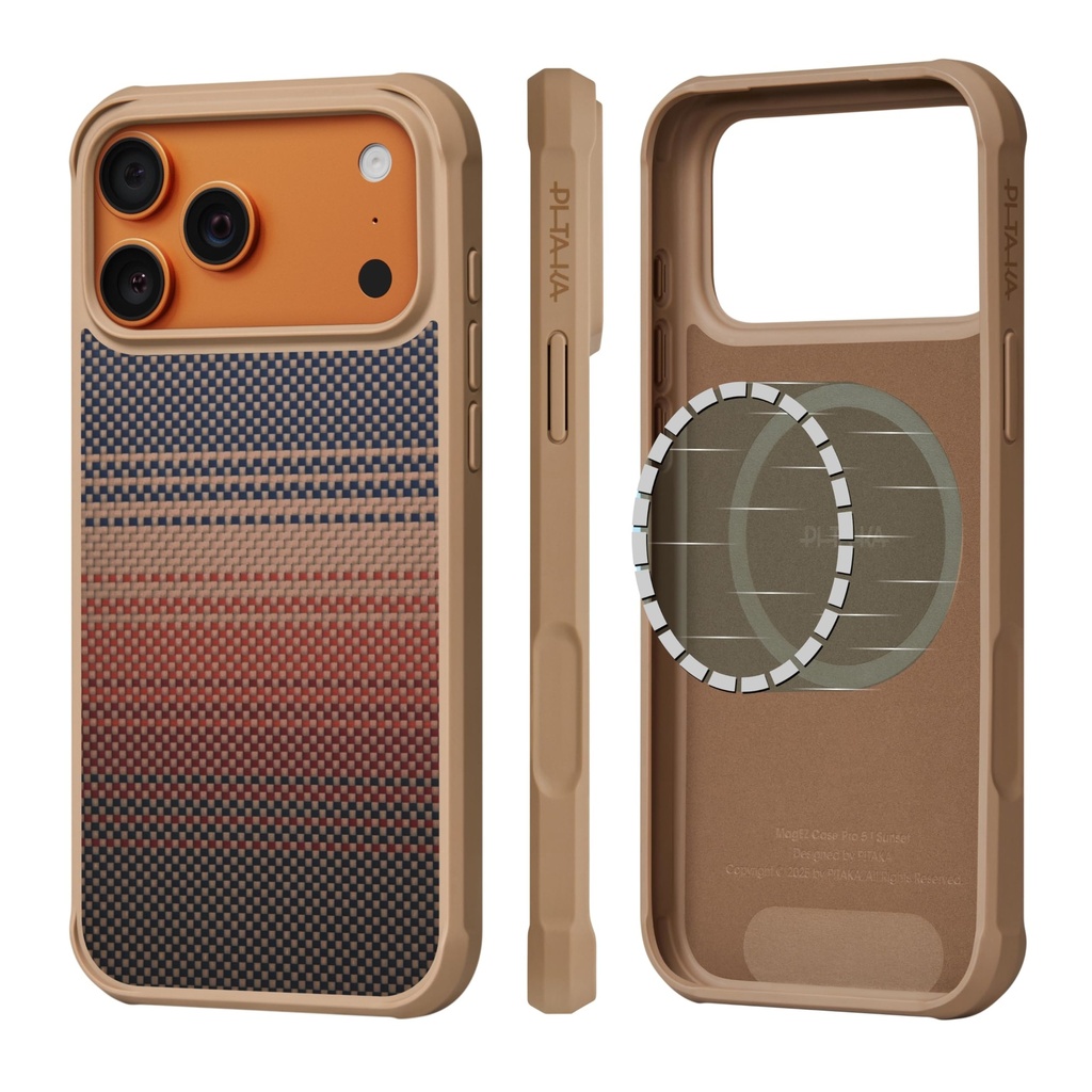 PITAKA iPhone 17 Pro Max Magnetic Sensitive Camera Button Case Sunset